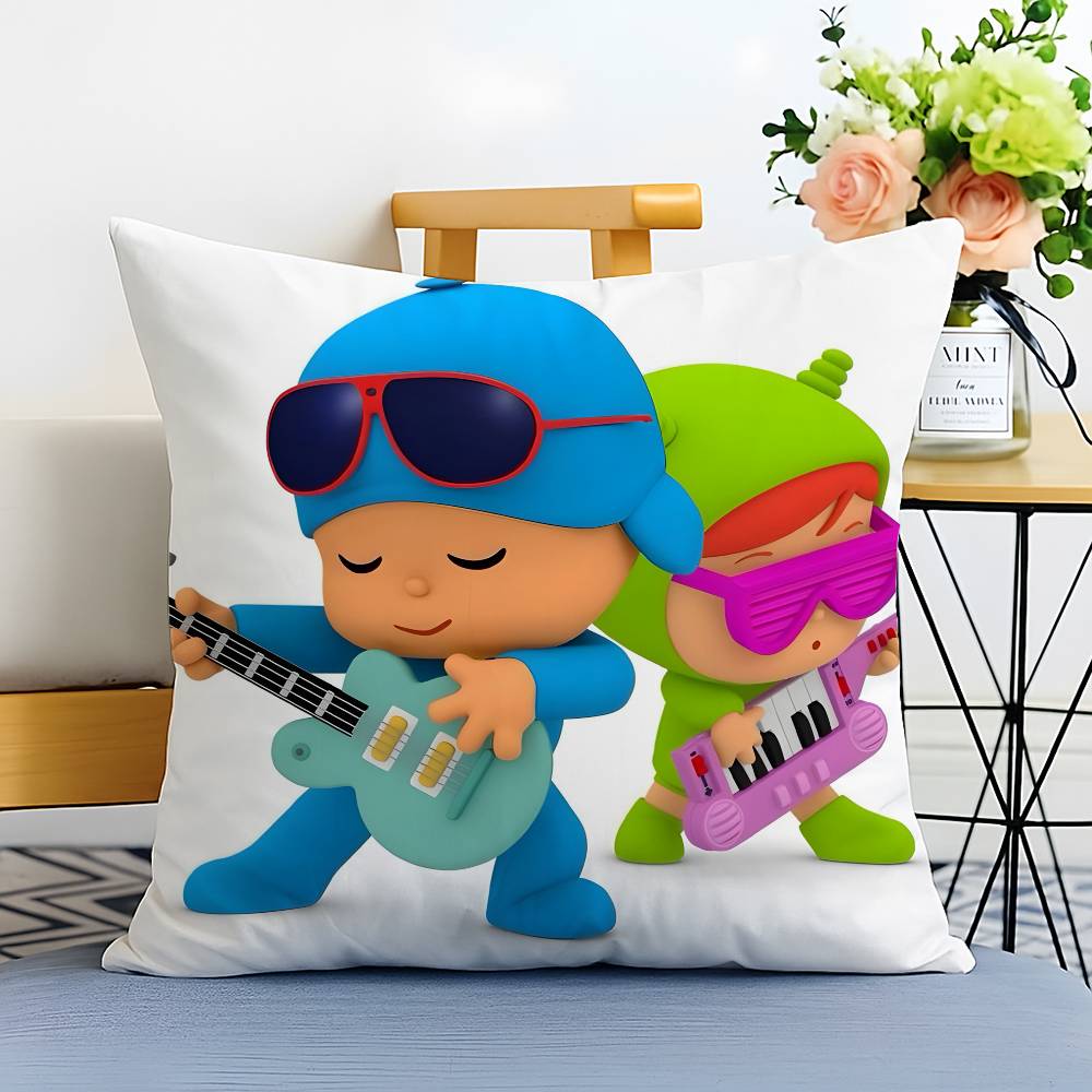 Милая наволочка с мультяшным принтом P-Pocoyo-MT, напечатанная, из матового флиса, подушка, нежная к коже, экологически чистая сублимационная печать