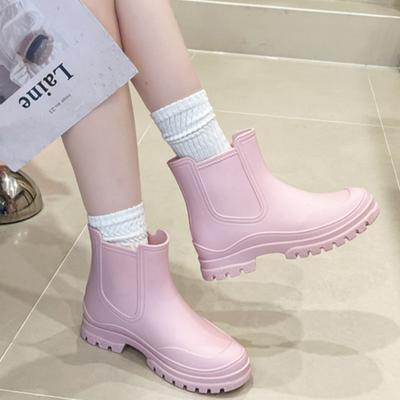 Женская мода Новые британские резиновые сапоги на платформе с высоким голенищем