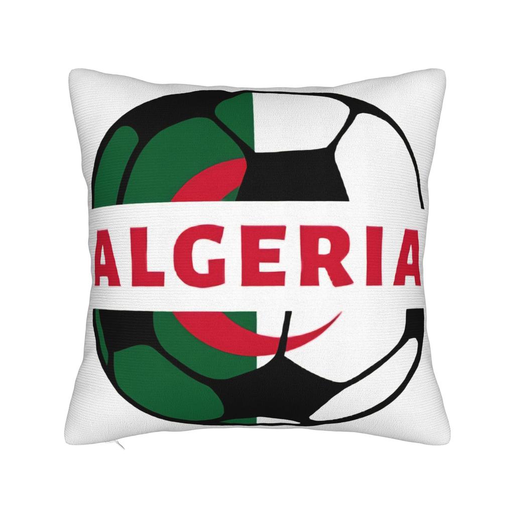 Decorative Pillow Covers Algeria Flag Algerian Soccer football Merchandise Home Throw Pillow Case Cover Square Multi Size