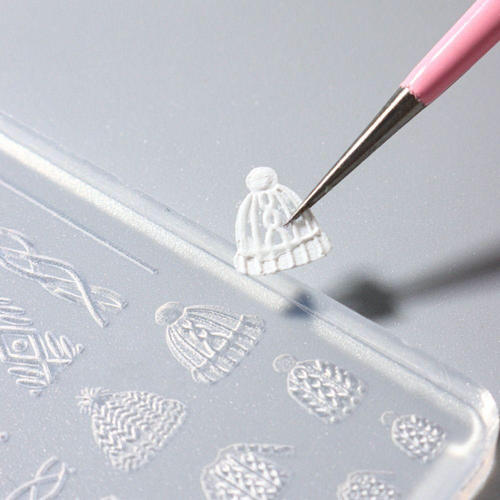 Силиконовая форма для дизайна ногтей в виде снежинок, 3D гелевые трафареты, новый инструмент для резьбы по ногтям, маникюрный инструмент для ногтей «сделай сам»
