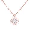 PLUSTER Necklace Cubic Zirconia Pink Gold Flower Clover 4 Stones Metal Hypoallergenic Box White Day Return Jewelry Plaster Women's Men's [Gift Set]
