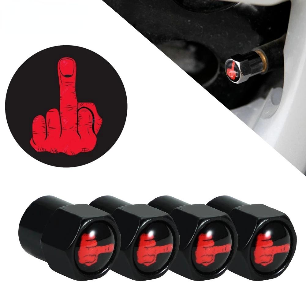 4 шт./Коробка Стиль Средний Палец Fuck Логотип Колпачки на Клапан Шины Велосипеда Мотоцикла Автомобиля для Стайлинга Автомобиля