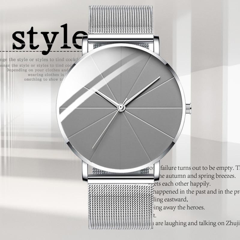 Fashion Mens Watches Stainless Steel Ultra Thin Quartz Wrist Watch Luxury Business Classic Men Watch