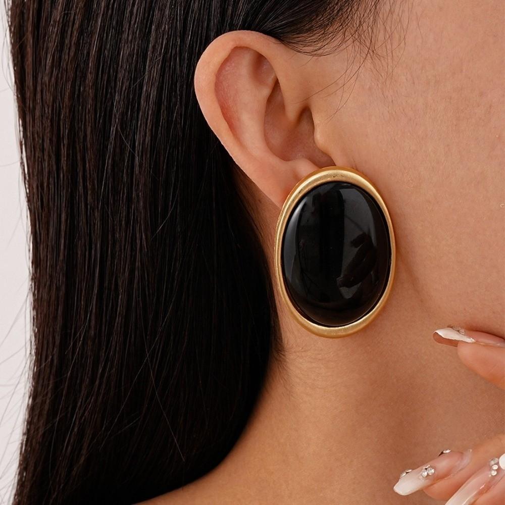 Geometric Resin Dangle Earrings Vintage Trend Waterdrop Earrings Oval Earrings  for Bridal Shower