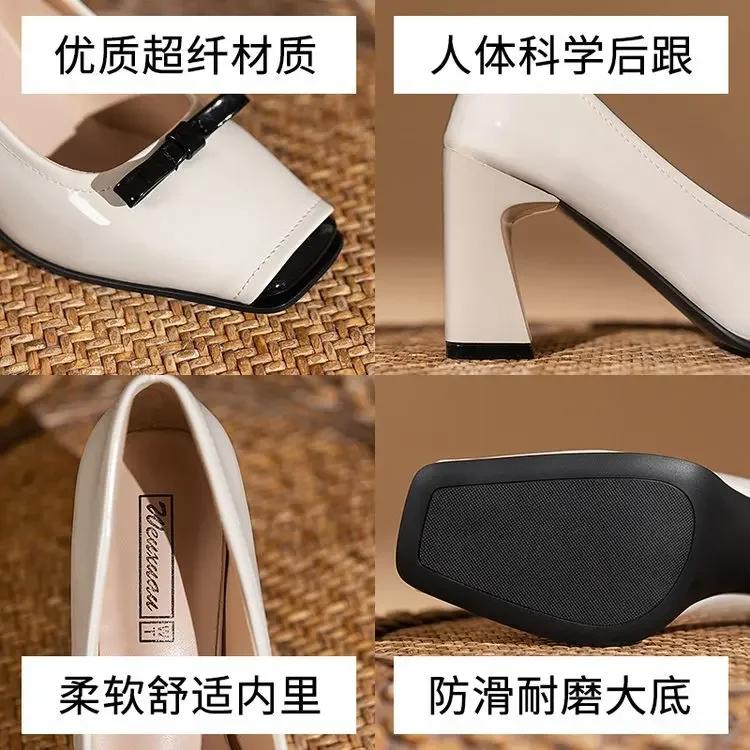 Fashion Women Fashion Bow Pointed Slip On Loafers High Heels Party Shoes Woman Comfortable Soft Shallow Mouth Single Shoes Dress Pumps
