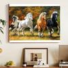 5D Цифровая картина маслом скачущих лошадей - Искусство для гостиной и спальни (Без рамки)