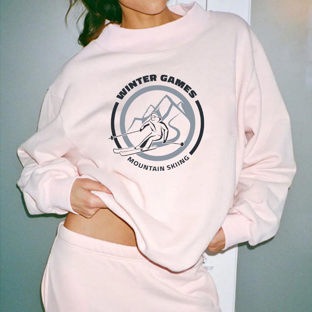 Trendy Women's Heavy-Duty Casual Sweatshirt - Stylish & Comfortable Mid-High Collar for Autumn