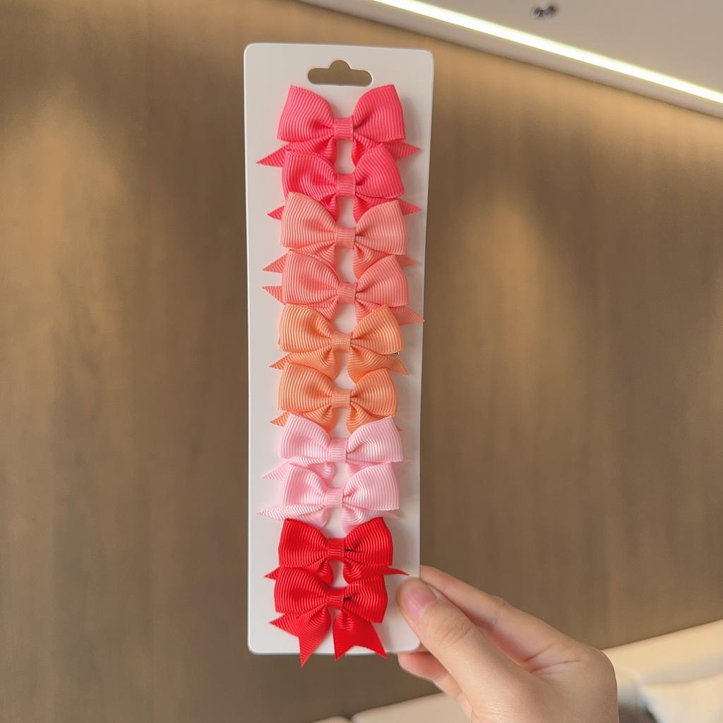 10Pcs/Set New Solid Color Ribbon Kids Bows Hair Clips for Baby Girls Handmade Bowknot Hairpin MiNi Barrettes Hair Accessories