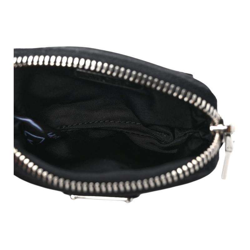 Prada Brand logo zipper closure nylon waist bag men's black