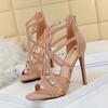 Bigtree European and American Roman Style Fine Heel 11cm Super High Heel Hollow Sexy Nightclub Sandals Summer High Heels