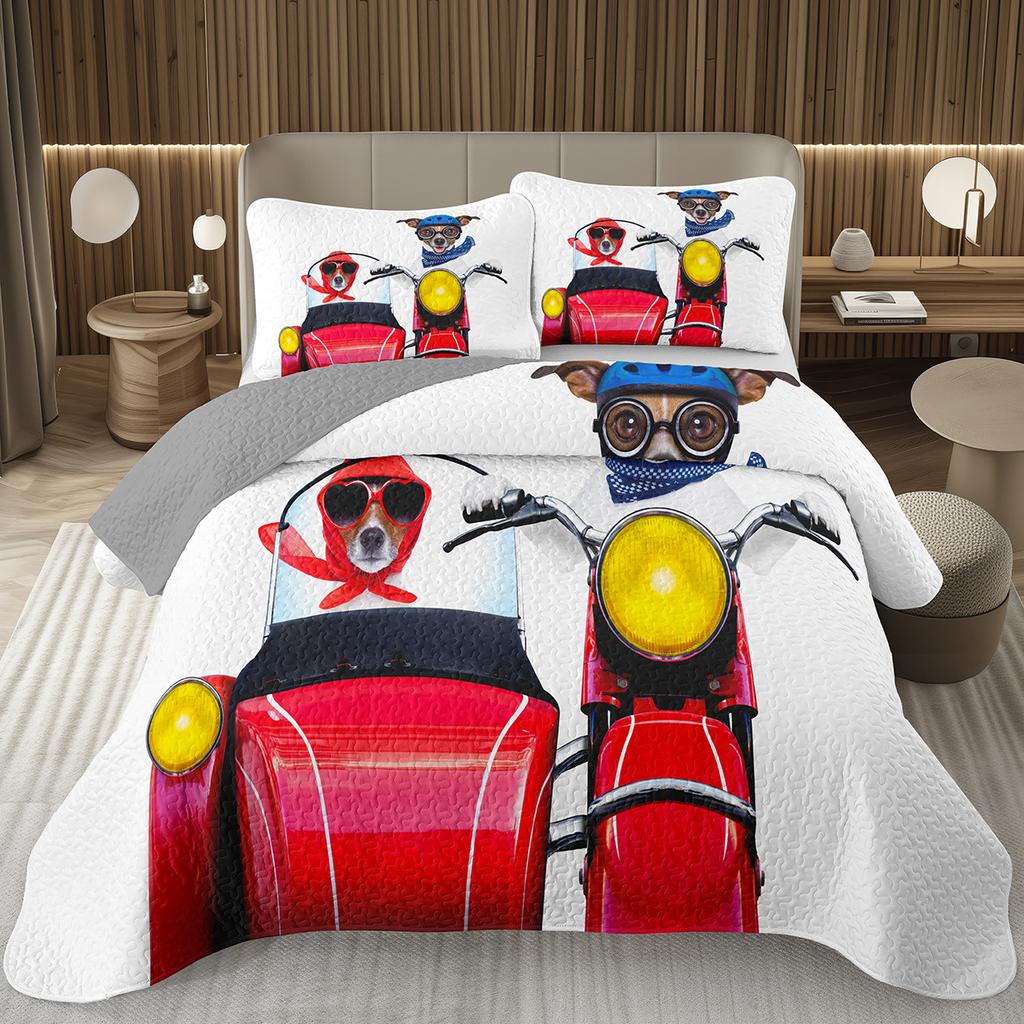 Забавный плед для собаки Твин Квин Каваи Животное Покрывало Мультяшный Домашний Питомец Собаки Постельный Набор Для Мальчиков Девочек Двусторонние Стеганые Покрывала