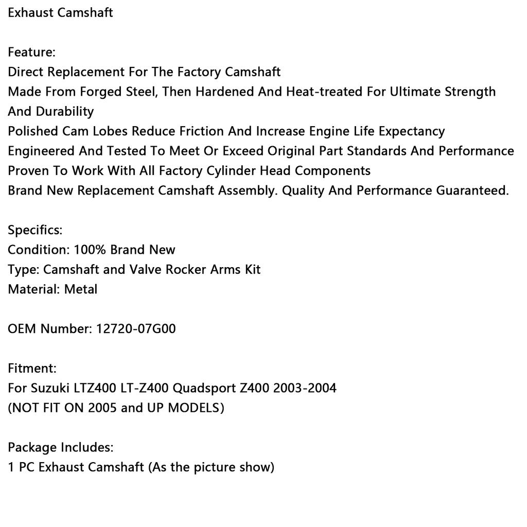 12720-07G00 Выпускной распредвал для Suzuki LTZ400 LT-Z400 Quadsport Z400 2003 2004