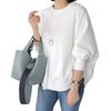 Dolman Crew Long Plain Loose Cut and Large Body Room Going Winter [DayaEmmoTQ] Women's Sweatshirt, Cotton, Sleeves, Pullover, Neck, Sleeves, Top,