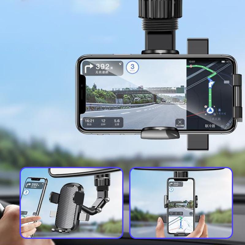 Rearview Mirror Phone Holder For Car 360° Rotating Phone Mount Gps Holder Universal Car Phone Holder For All Smartphones