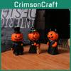 Resin Material Halloween Demon Miniature Figures Decor Set With Pumpkin Broom