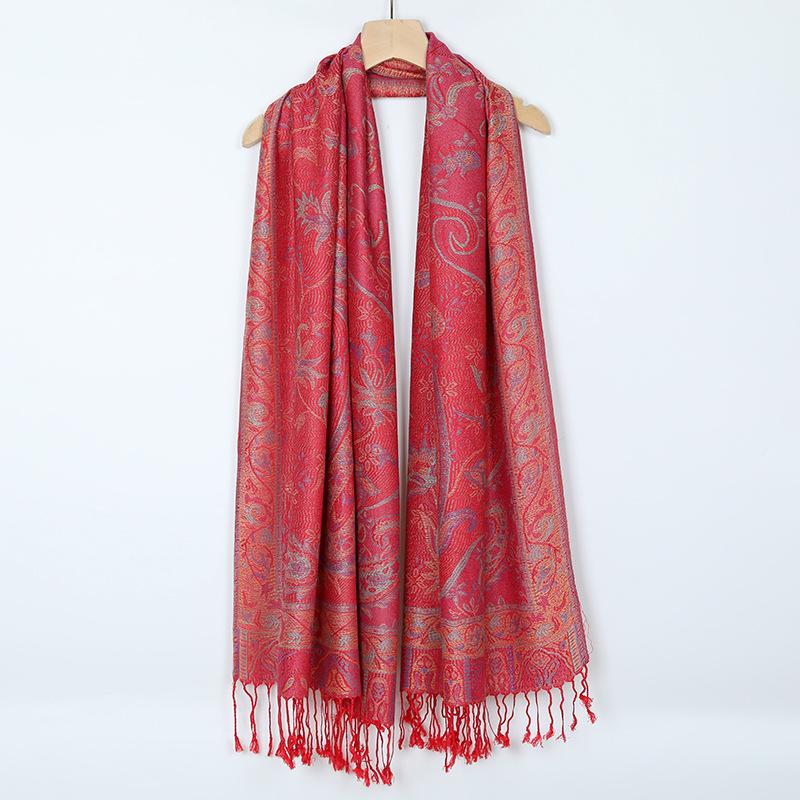 New Jacquard Exterior Women's Shawl Paisley Scarf Women's Spring and Summer Fashion Retro Long Scarf