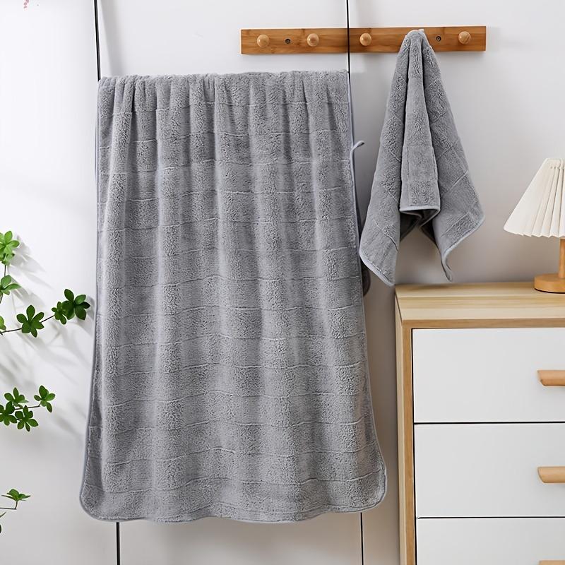 2pcs/set Ladies' Bath Towel Set Checkered Design Absorbent Quick-drying Towel Suitable for Bathrooms Gyms Camping Coral Fleece