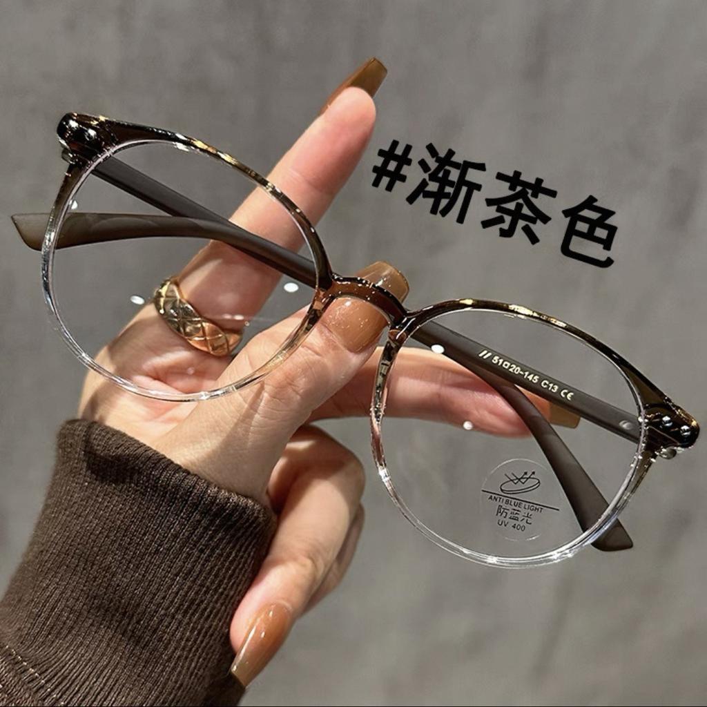 New Japanese and Korean retro small fresh round myopia glasses women's literary art plain makeup flat frame versatile student glasses trend