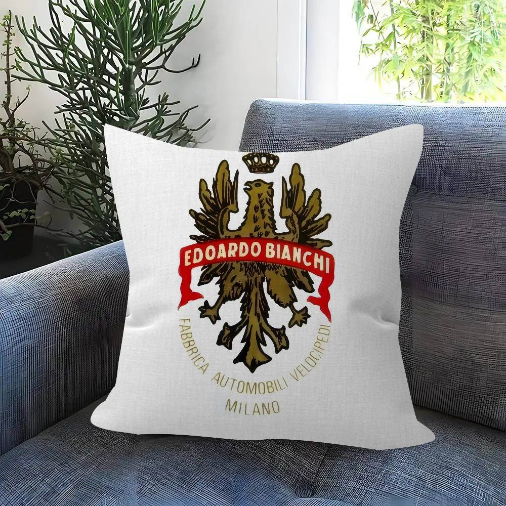 BBBianchiS Bike Logo Cushion Cover Pillowcase Upholstery Sofa Throw Pillow Home Decor Pillowcas