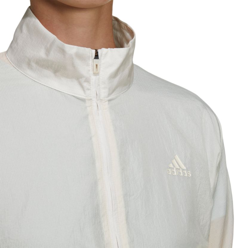 adidas Wx Wv куртка T2 однотонная с тремя полосками по бокам и воротником-стойкой спортивная куртка женская куртка белая HR8406