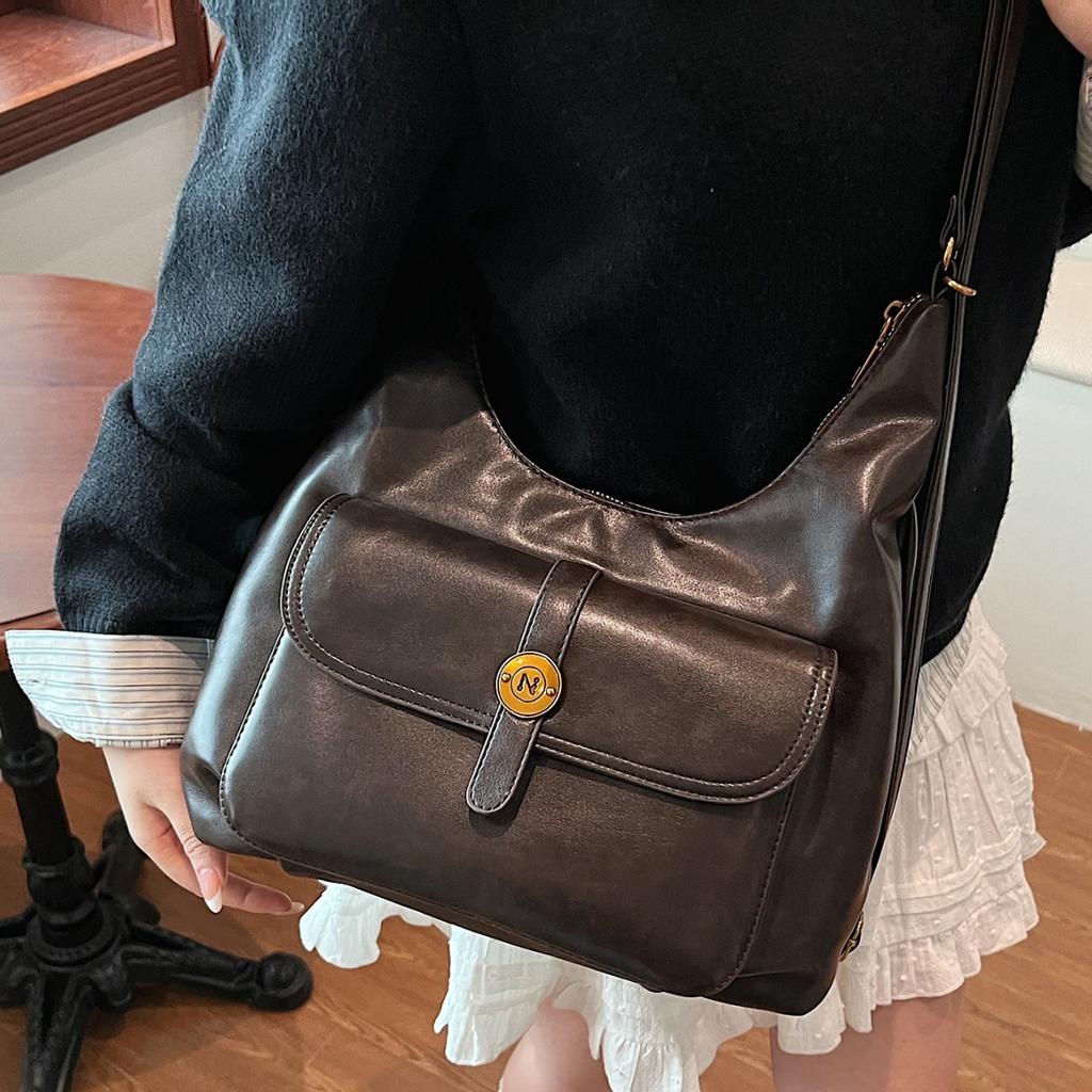 Retro Tote Bag for Women, Large Capacity Shoulder Bag, Crossbody Backpack, Casual Handbag