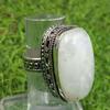 Лунный камень Драгоценный камень 925 пробы посеребренный антикварное винтажное кольцо США SZ 7 Ювелирные изделия AVRF85
