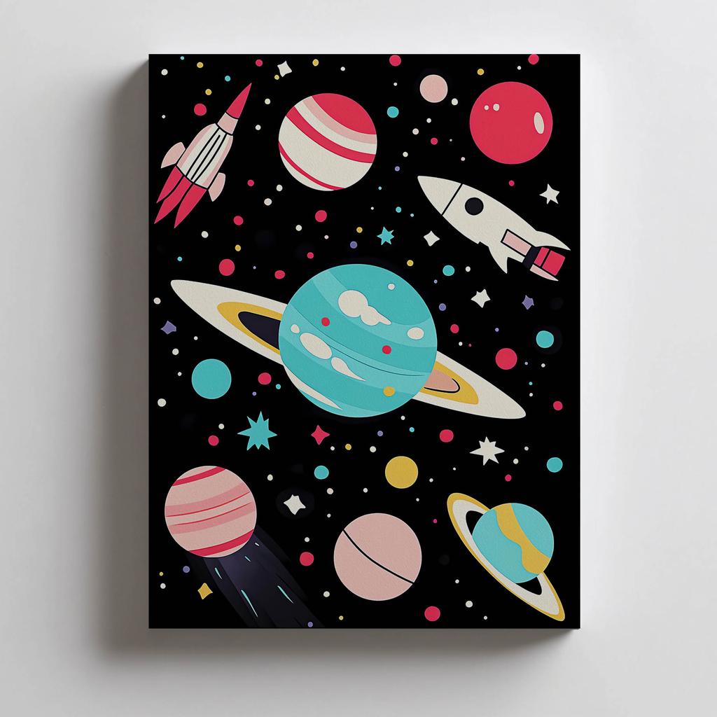 Plakat Kosmiczna Podróż Plakat Kosmiczna Podróż, 70X100 Cm, Rama Aluminiowa Czarna, Papier Matowy 230 Gsm