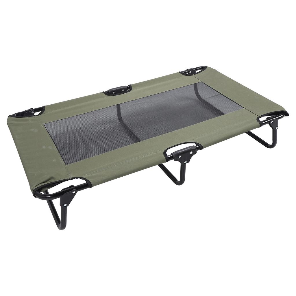 Raised Dog Bed Foldable Cooling Elevated Dog Bed Portable Raised Pet Cot for Outdoor Green