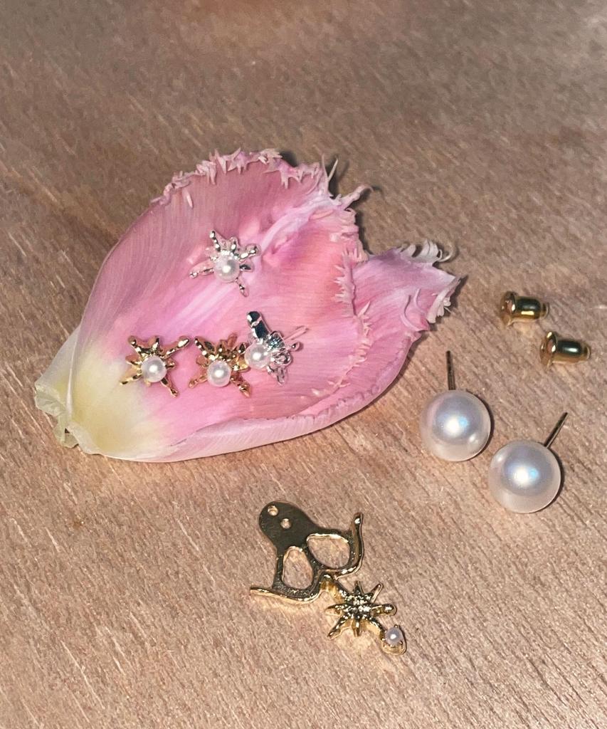 Серьга Persy Dazzling Star Ежедневная Жемчужная Серебряная