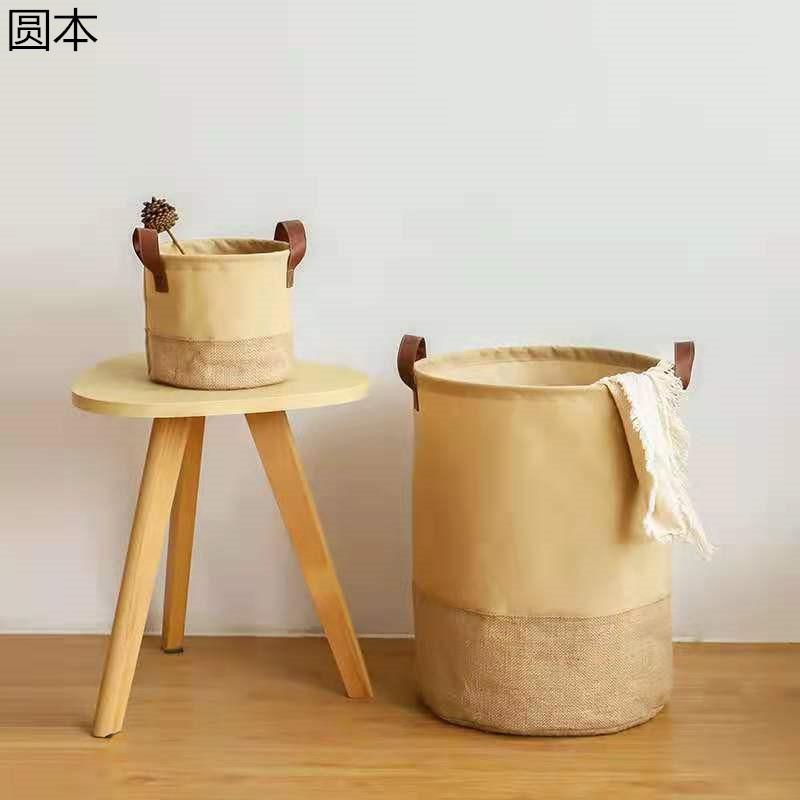 Корзина для хранения из хлопчатобумажной льняной ткани, переносная бытовая корзина для белья, ведро для хранения в ванной, складная сумка для хранения детских игрушек