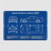 Blueprint Skyline Gt-R R34 Z-Tune Blue Metal Plaque Poster Wall Cinema Living Room Garage Decoration Tin Sign Posters