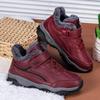 Зимние высокие кожаные ботинки для ходьбы с бархатной подкладкой для пожилых людей - плотный хлопок, большие размеры, для использования на открытом воздухе
