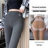 Женские рубчатые леггинсы с высокой посадкой и флисовой подкладкой - Контроль живота, Поддержка бедер, Слимминг, Большой размер Зимние/Осенние брюки