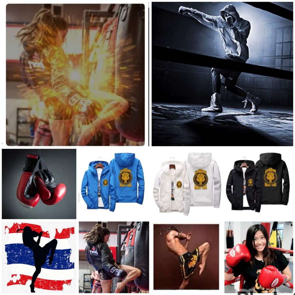 Бокс Кикбоксинг Тайгер Муай Тай ММА UFC куртка капюшон толстовка с длинным рукавом унисекс мужчины женщины молния полиэстер тренировка принт обучение