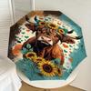 1PC Cow Sunflowers Automatic Open/Close Umbrella Compact Folding Umbrella with 8-Rib Shaft lightweight esign, Highquality Fabric1152A
