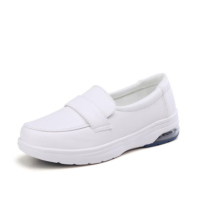 2024 New White Flat-bottomed Comfortable Soft-soled Air Cushion Non-slip Hospital Work Shoes, One-pedal Shallow-mouth Foot Cover Women's Shoes