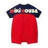 Short All Romper Short Sleeve Logo Plain Made In Japan Boys Girls Baby Clothes Baby Sustainable 70cm Red X Navy [MIKI HOUSE] 10-1305-493