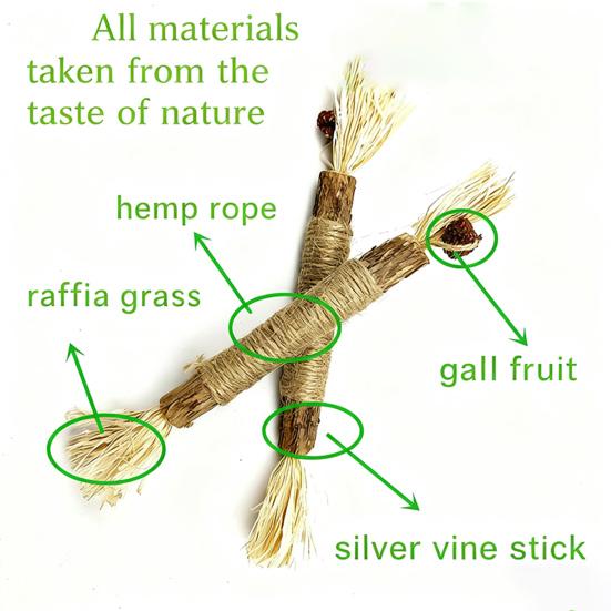 Cat Chew Toy Natural Silver Vine Dental Stick Cats Teeth Cleaning Self-play Toy Safe Catnip Chew Stick for Indoor Cats Playing Promotes Dental Health