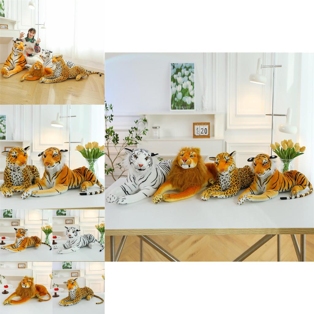 Плюшевый тигр, мягкая игрушка, реалистичный, наполнитель из PP-хлопка, подушка для обнимания