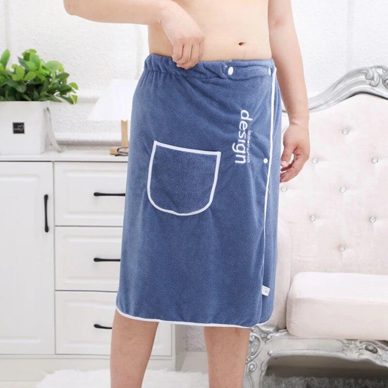 Fashionable Men's Two-piece Set of Bath Towels, One Pair of Household Coral Velvet, Absorbent and Wearable, Can Wrap Towels, Bath Towels