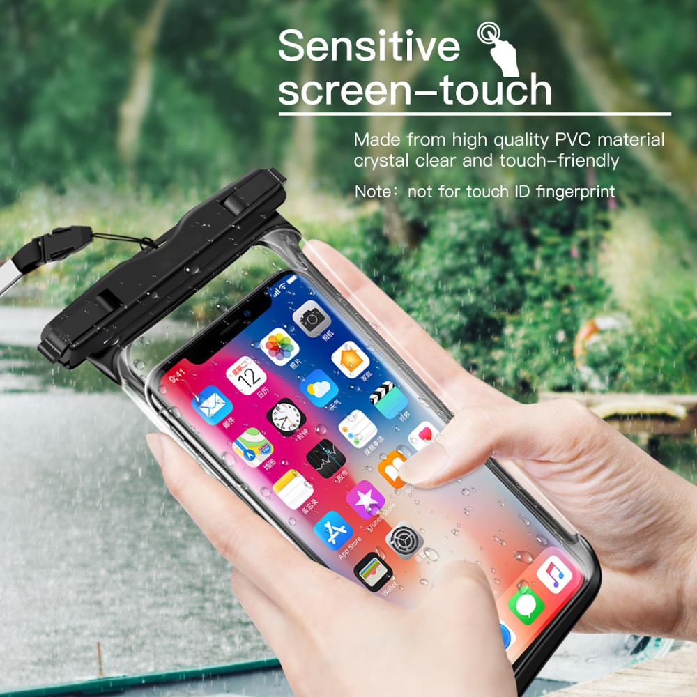 Full Display Waterproof Case for Phone HD Transparent Rainforest desert snow Dry Bag Underwater Swim Pouch Mobile Covers 5