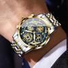 BINBOND Luxury Man Watch Waterproof Luminous Chronograph Date Men Watch Stainless Steel Quartz Men's Watches