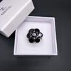 100% натуральный драгоценный камень, черный гранат, кольца в цветочном стиле, серебро 925 пробы, изысканные украшения для женщин, хороший подарок на юбилей и день рождения