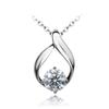 Angel Drop Necklace Highest Grade Zirconia Christmas Present Set Simple Present [Enscene] Women's (Platinum Set)