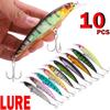 Fishing Bait 10Pcs Fishing Lures with 2 Fishing Tackle Bass Carp Fishing Baits