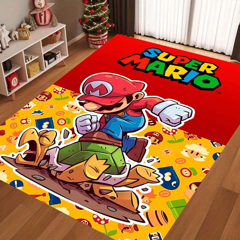 Новый 2026 Super Mario Bros. Ковер подходит для домашнего декора в игровых комнатах, спальнях, гостиных, зонах у дивана и других помещениях.