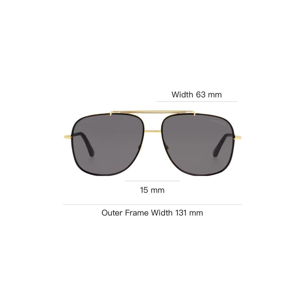 Tom Ford Metal Pilot Sunglasses With Thin Frame Men sunglasses Gold FT069330A