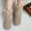 Order Two Size Up Women's Slippers Autumn Warm Plush Slipper Bedroom Ladies Comfortable Soft Cotton Shoes