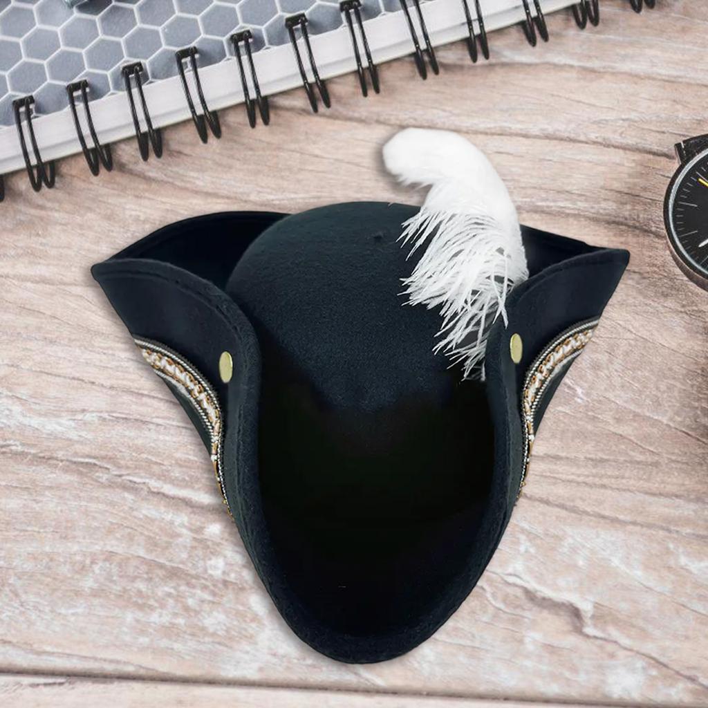 Fancywork Feather Pirate Caps for Halloween Parties and Pretend Adventures Perfect for Halloween Dress Up & Play