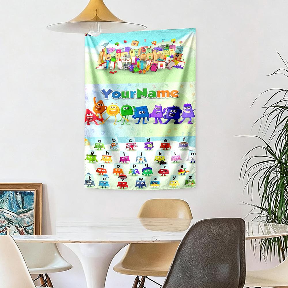 Numberblocks Custom Your Name Wall Decor Tapestry Art For Pet Memorial Birthdaywedding Party Backdrop Family Gift